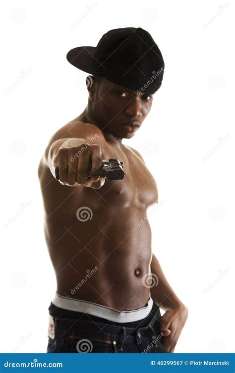 Black Man Holding A Gun Stock Photo - Image: 46299567