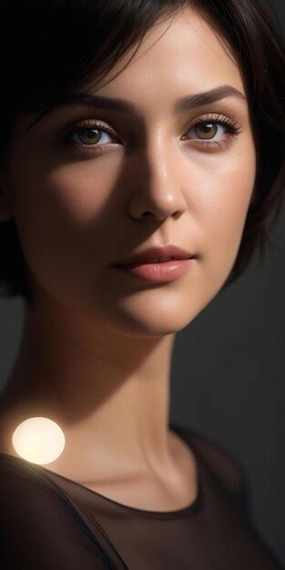 Premium Ai Image Brunette Woman Light Eyes