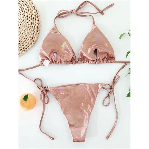 In X Sexy Micro Bikini Set 2020 Push Up Swimsuit Female Shiny Bikinis