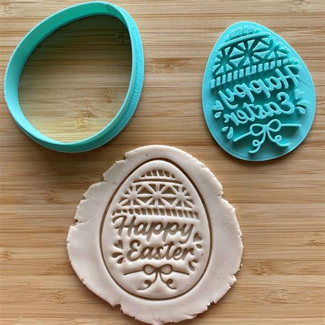 Happy Easter Egg Cookie Cutter Embosser Set Bake My Design