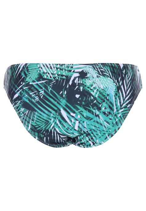 Womens Green Leaf Print Bikini Bottoms Peacocks