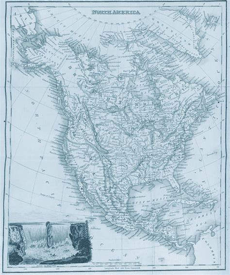 north america   ancient map mixed media   fineartprints pixels