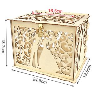 THATSARD Hochzeit Kartenbox Holz Geschenkkartenbox Wedding Mit Schloss