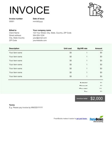 Free Printable Painting Invoice Templates [Excel & Word]