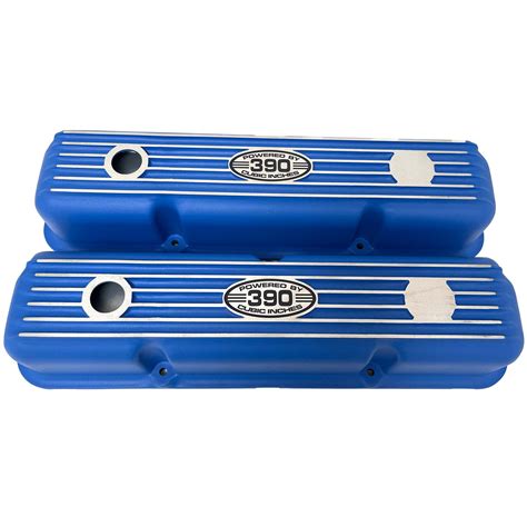 Ford Fe 390 Valve Covers Short Finned Powered By 390 Blue Ansen Usa