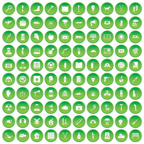 100 Help Icons Set Green Circle 8551114 Vector Art At Vecteezy