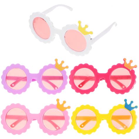 5 Pairs Of Tiny Doll Sunglasses Props Doll House Eyewear Models Doll Mini Eyeglasses Doll