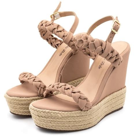 Sandália Feminina Anabela Salto Alto Napa Nude Lançamento Compre Agora Dafiti Brasil