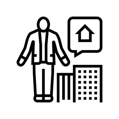 Property Manager Line Icon Vector Illustration 10300016 Vector Art At