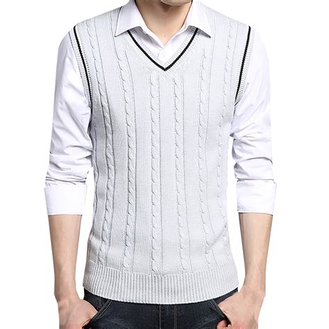 Iroinnid Men S Sweater V Neck Sleeveless Sweater Vest Mid Length Solid