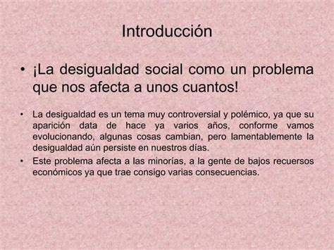 La Desigualdad Social Mons Ppt Descarga Gratuita