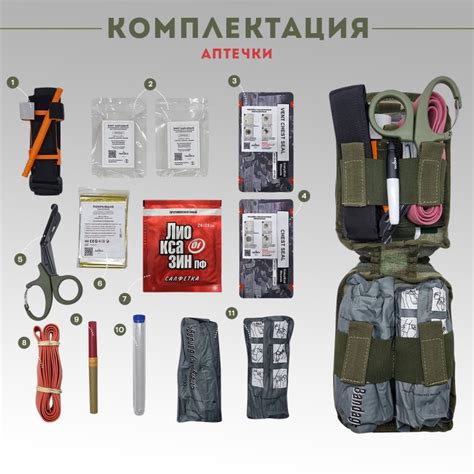 Аптечка тактическая укомплектованная TAKTIKX цвета Мох