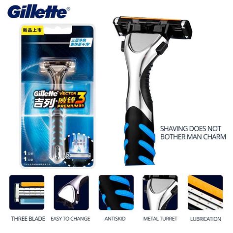 Купить Мужская бритва Gillette Vector 3, лезвия для бритья, безопасные ...