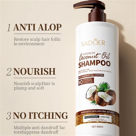 Rorec Sadoer Dandruff Coconut Oil Shampoo Nourishing Smooth Fluffy Anti Dandruff Oil Control