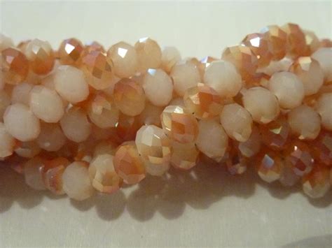 Facet Rondelle Nude Orange Caramel Plated Ca X Mm Mm Glas Kraal Sparklin Moon