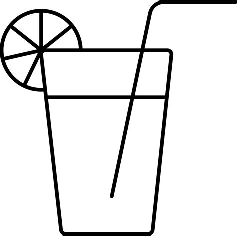 Isolated Lemon Glass Juice Icon In Line Art 24159295 Vector Art At