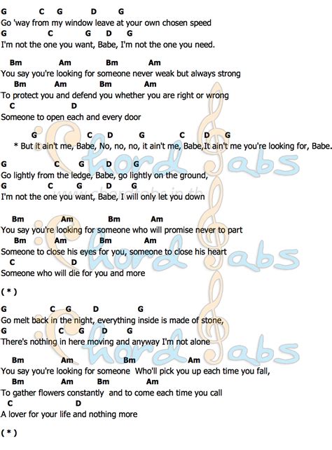 It Aint Me Babe Guitar Chords