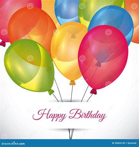 Happy Birthday Colorful Card Design Stock Vector Illustration Of Beautiful Decoration 59004149