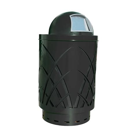 Sawgrass Trash Receptacle Round 40 Gallon Powder Coated Steel With Dome