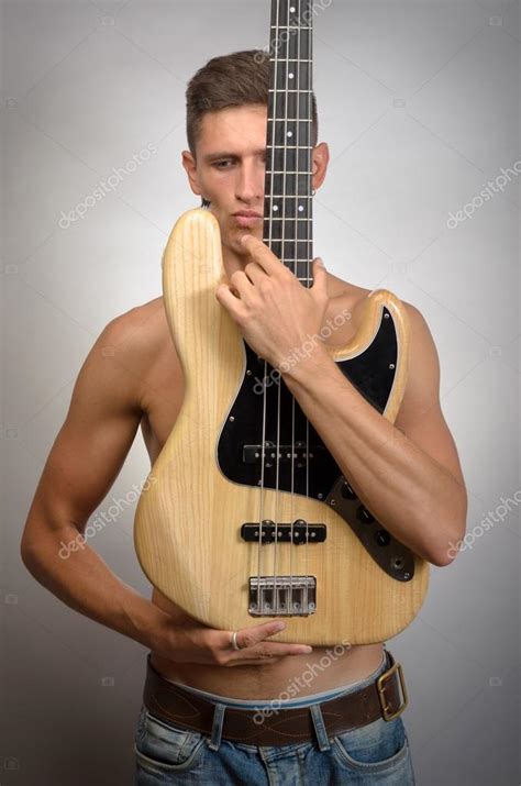 Naked Man With Bass Guitar Stock Photo Patramansky