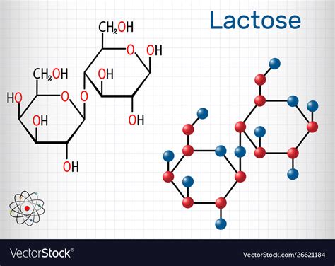 Lactose Milk Sugar Molecule It Is Disaccharide Vector Image