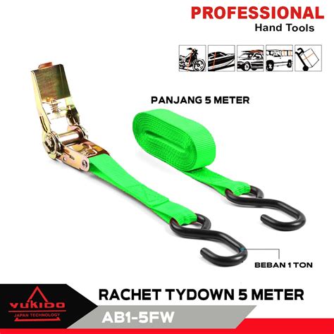 Jual RACHET TIE DOWN 1 INCH X 5 Meter TALI LASHING PENGIKAT BARANG