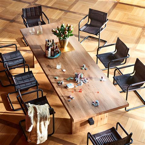 minimalist rectangle shape brown dining table solid wood kitchen dining