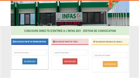 Convocation INFAS 2024 Concours Directs D Entree Infas Ci 2024