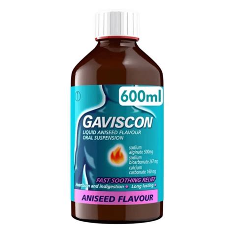 Gaviscon Aniseed Liquid 600ml Lillys Pharmacy And Health Store