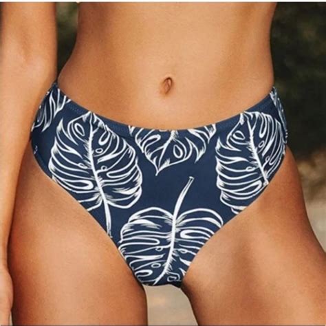 Cupshe Swim Nwt Tropical Floral High Waisted Bikini Bottom By Cupshe Poshmark