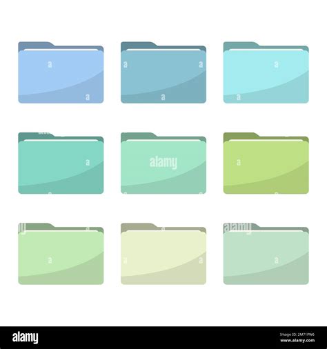 Folder icons set. All type of document, file formats vector ...