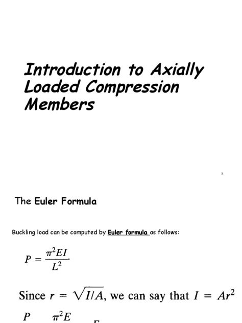 lecture  axially loaded compression members  buckling