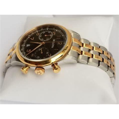 Bulova Mens 2 Tone Chronograph Watch Gem