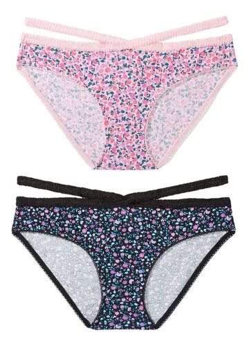 Victorias Secret Pack 2 Pantys Estilo Bikini Floral Y Tiras Envío gratis