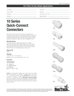 Fillable Online B B Series Quick Connect Connectors Watts Water