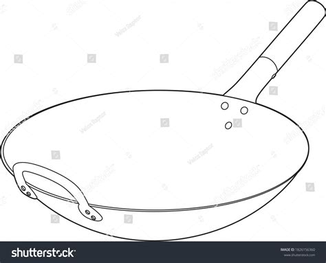 Professional Wok Vector Line Drawing Icon Royalty Free Stock