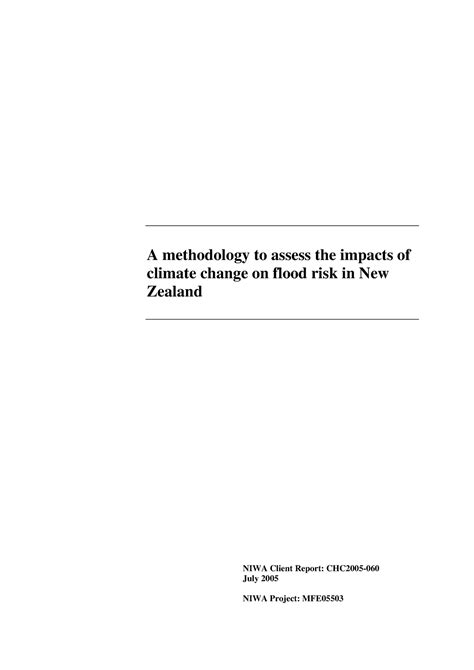 Impact climate change flood risk jul05 - A methodology to assess the