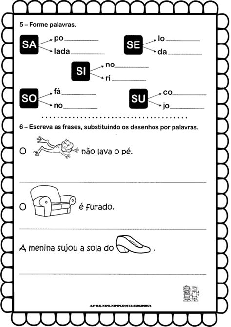 Aprendendo com a Tia Debora: ATIVIDADES FAMÍLIA SILÁBICA DO "S"