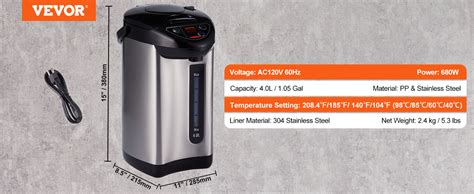 VEVOR Hot Water Dispenser Adjustable 4 Temperatures Water Boiler And Warmer 304 Stainless