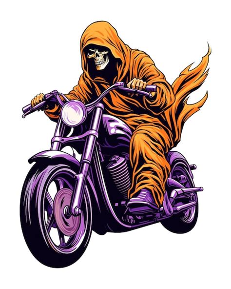 Premium Vector Illutration Skull Riding Motorcycle Artwork For Print