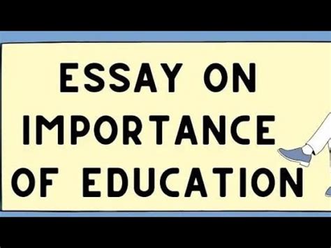 Essay On Importance Of Education Speech On Importance Of Education