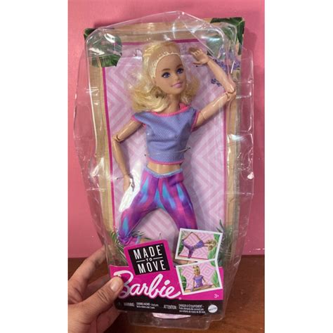 Barbie Made To Move Doll With Flexible Joints Long Blonde Ponytail Wearing Athleisure