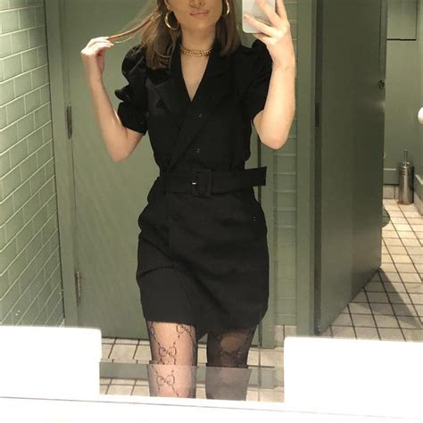 And Other Stories Black Short Sleeve Blazer Dress With Depop