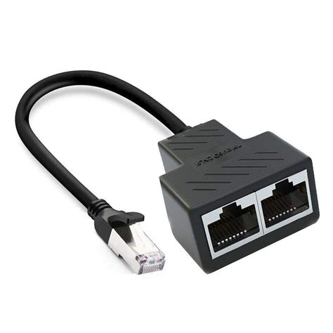 RJ45 Сетевой разветвитель адаптера Ethernet с 1 на 2 порта, RJ45 1 ...