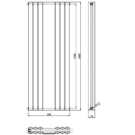 Milano Aruba Anthracite Vertical Mirrored Designer Radiator 1800mm X