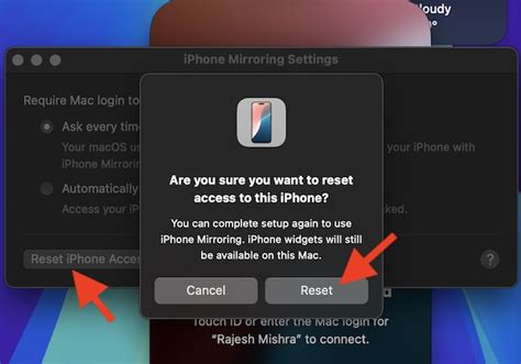 how to reset iphone mirroring on mac