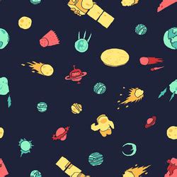 Space background for kids colorful Royalty Free Vector Image