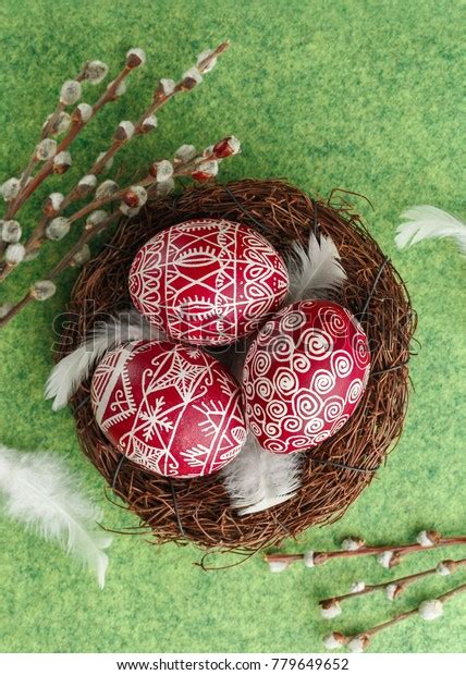 Pysanky Decorated Easter Eggs Nest Pussy Stock Photo 779649652 Shutterstock
