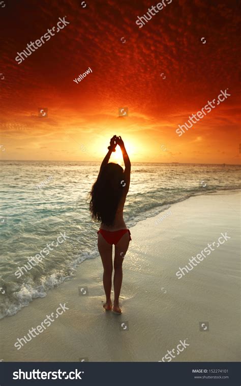 Beautiful Sexy Woman Bikini Posing On Stock Photo Edit Now 152274101