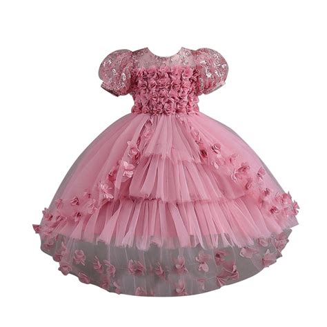 Youmylove New Lace Flower Petal Children Wedding Dress Princess Dresses